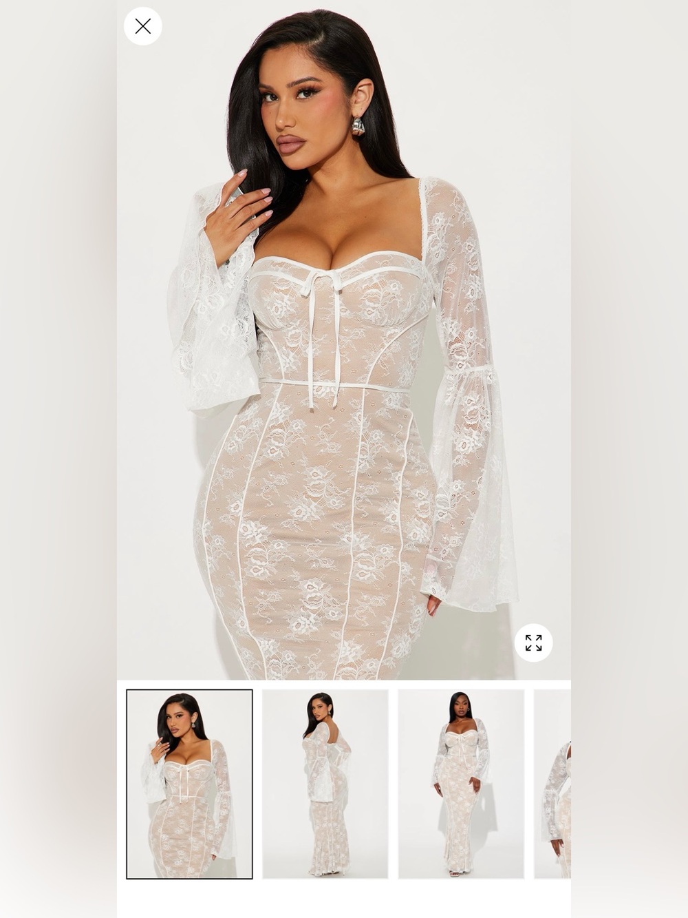 Lace long sleeve lace dress